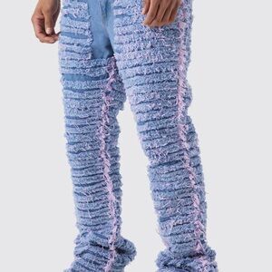 Slim Rigid Flare All Over Distressed Jeans – BoohooMAN (Lilac, Size 34)